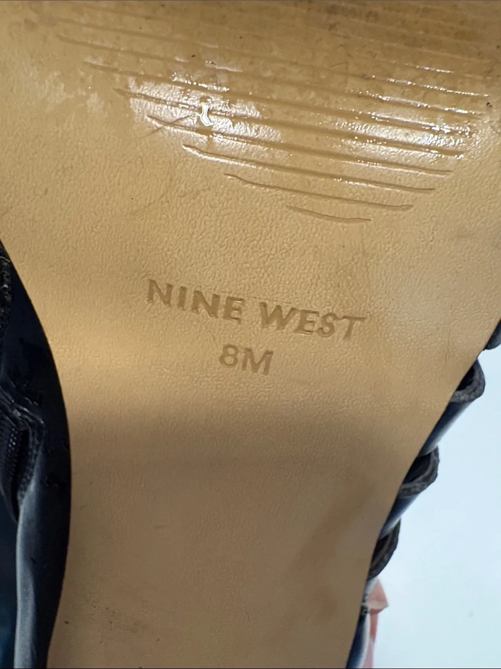 Nine West Black Strappy Peep-Toe Stiletto Booties